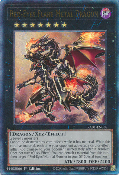 Red-Eyes Flare Metal Dragon (PUR) - RA01-EN038 - Prismatic Ultimate Rare - 1st Edition available at 401 Games Canada