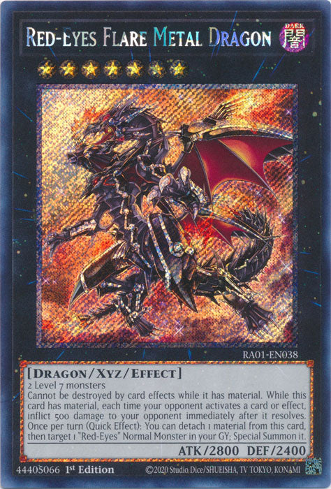 Red-Eyes Flare Metal Dragon (Platinum Secret Rare) - RA01-EN038 - Platinum Secret Rare - 1st Edition available at 401 Games Canada