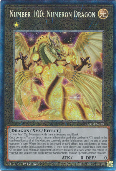 Number 100: Numeron Dragon (PCR) - RA01-EN039 - Prismatic Collector’s Rare - 1st Edition available at 401 Games Canada