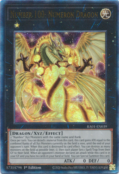 Number 100: Numeron Dragon (PUR) - RA01-EN039 - Prismatic Ultimate Rare - 1st Edition available at 401 Games Canada