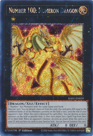 Number 100: Numeron Dragon (Platinum Secret Rare) - RA01-EN039 - Platinum Secret Rare - 1st Edition available at 401 Games Canada