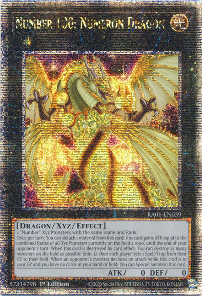 Number 100: Numeron Dragon - RA01-EN039 - Quarter Century Secret Rare - 1st Edition available at 401 Games Canada