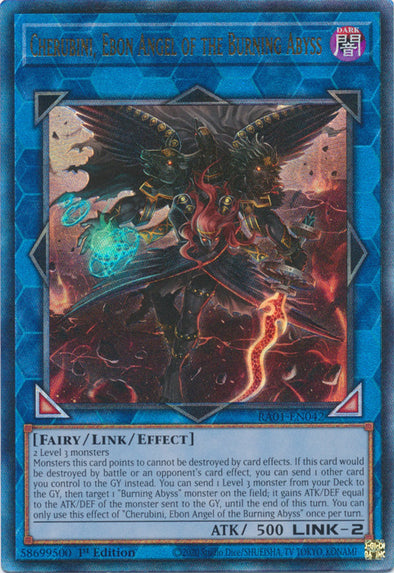 Cherubini, Ebon Angel of the Burning Abyss (PUR) - RA01-EN042 - Prismatic Ultimate Rare - 1st Edition available at 401 Games Canada