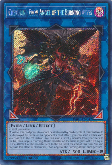 Cherubini, Ebon Angel of the Burning Abyss (Platinum Secret Rare) - RA01-EN042 - Platinum Secret Rare - 1st Edition available at 401 Games Canada