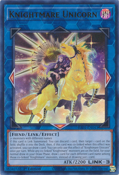 Knightmare Unicorn (Alternate Art) (UR) - RA01-EN043 - Ultra Rare - 1st Edition available at 401 Games Canada