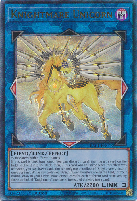 Knightmare Unicorn (PUR) - RA01-EN043 - Prismatic Ultimate Rare - 1st Edition available at 401 Games Canada