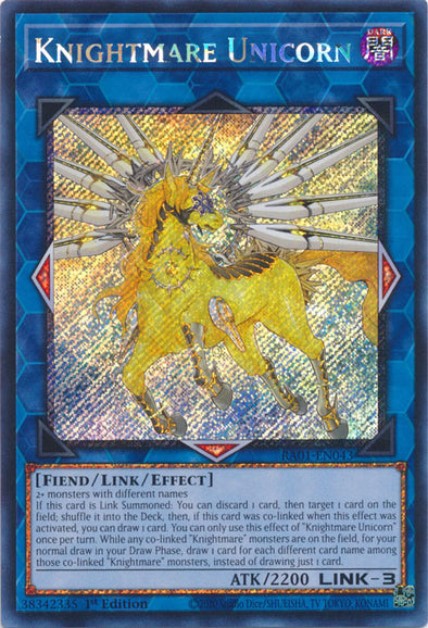 Knightmare Unicorn (Platinum Secret Rare) - RA01-EN043 - Platinum Secret Rare - 1st Edition available at 401 Games Canada