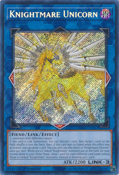 Knightmare Unicorn (Secret Rare) - RA01-EN043 - Secret Rare - 1st Edition available at 401 Games Canada