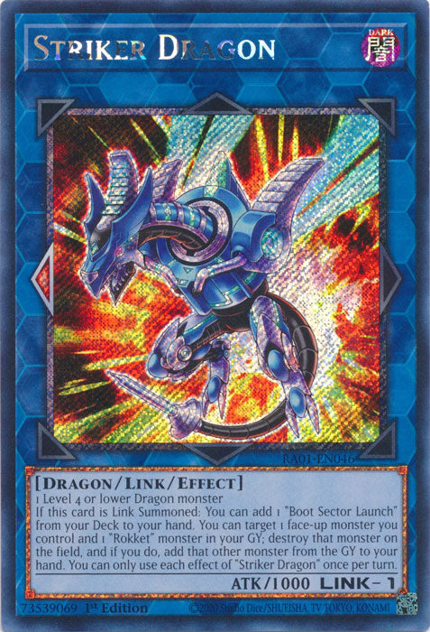 Striker Dragon (Platinum Secret Rare) - RA01-EN046 - Platinum Secret Rare - 1st Edition available at 401 Games Canada