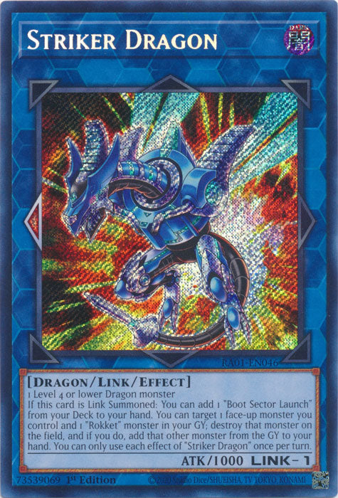 Striker Dragon (Secret Rare) - RA01-EN046 - Secret Rare - 1st Edition available at 401 Games Canada