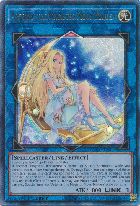 Artemis, the Magistus Moon Maiden (PUR) - RA01-EN049 - Prismatic Ultimate Rare - 1st Edition available at 401 Games Canada