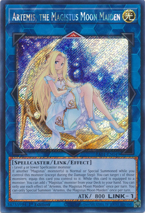 Artemis, the Magistus Moon Maiden (Platinum Secret Rare) - RA01-EN049 - Platinum Secret Rare - 1st Edition available at 401 Games Canada
