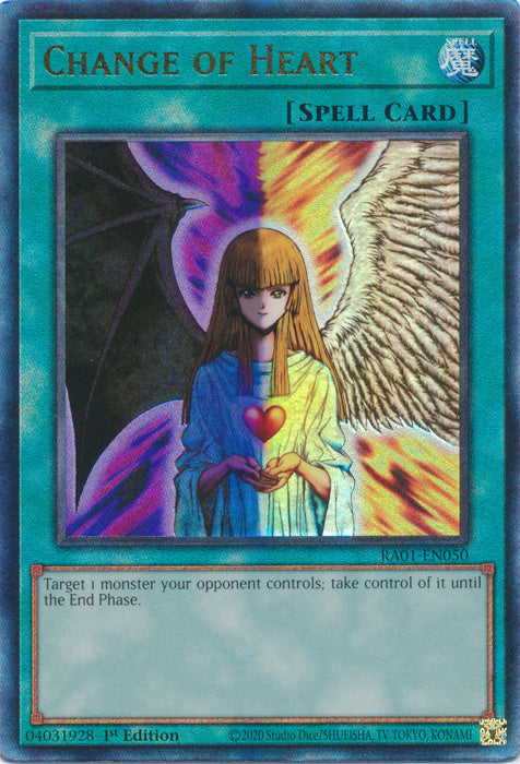 Change of Heart (PUR) - RA01-EN050 - Prismatic Ultimate Rare - 1st Edition available at 401 Games Canada