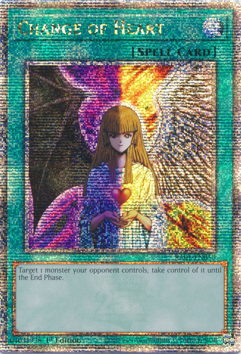 Change of Heart - RA01-EN050 - Quarter Century Secret Rare - 1st Edition available at 401 Games Canada