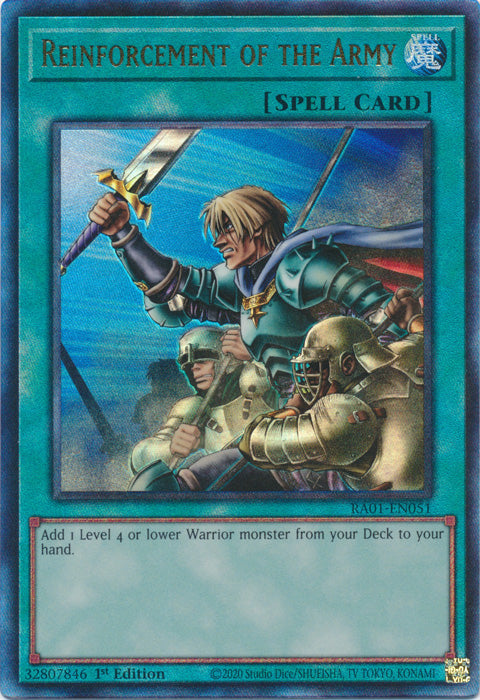 Reinforcement of the Army (PUR) - RA01-EN051 - Prismatic Ultimate Rare - 1st Edition available at 401 Games Canada