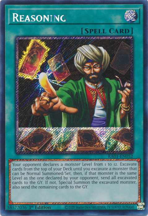 Reasoning (Platinum Secret Rare) - RA01-EN052 - Platinum Secret Rare - 1st Edition available at 401 Games Canada