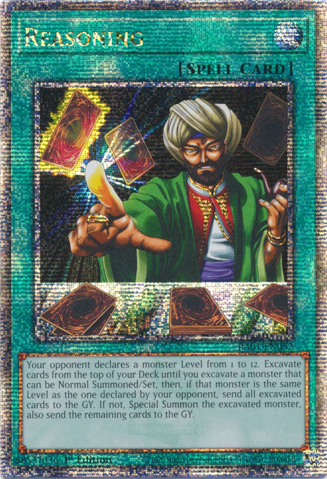 Reasoning - RA01-EN052 - Quarter Century Secret Rare - 1st Edition available at 401 Games Canada