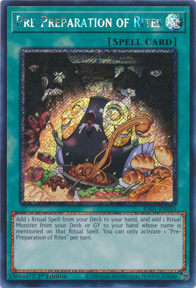 Pre-Preparation of Rites (Platinum Secret Rare) - RA01-EN055 - Platinum Secret Rare - 1st Edition available at 401 Games Canada