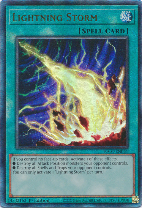 Lightning Storm (PUR) - RA01-EN061 - Prismatic Ultimate Rare - 1st Edition available at 401 Games Canada