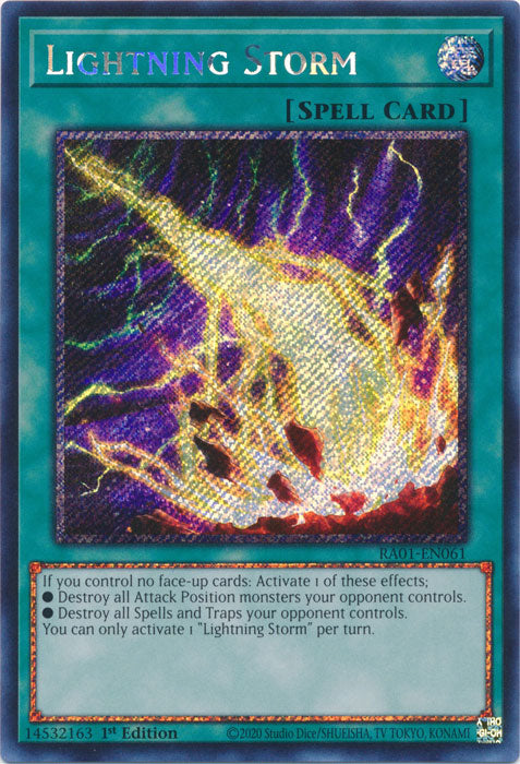 Lightning Storm (Platinum Secret Rare) - RA01-EN061 - Platinum Secret Rare - 1st Edition available at 401 Games Canada