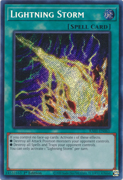 Lightning Storm (Secret Rare) - RA01-EN061 - Secret Rare - 1st Edition available at 401 Games Canada