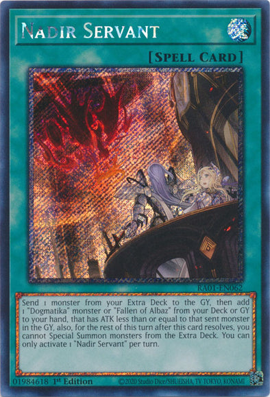 Nadir Servant (Platinum Secret Rare) - RA01-EN062 - Platinum Secret Rare - 1st Edition available at 401 Games Canada