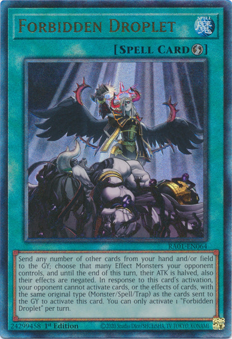 Forbidden Droplet (PUR) - RA01-EN064 - Prismatic Ultimate Rare - 1st Edition available at 401 Games Canada