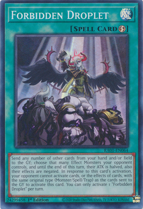 Forbidden Droplet - RA01-EN064 - Super Rare - 1st Edition available at 401 Games Canada