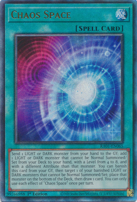 Chaos Space (PUR) - RA01-EN065 - Prismatic Ultimate Rare - 1st Edition available at 401 Games Canada