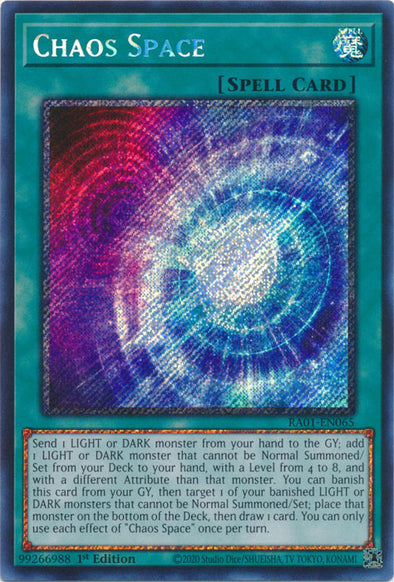 Chaos Space (Platinum Secret Rare) - RA01-EN065 - Platinum Secret Rare - 1st Edition available at 401 Games Canada