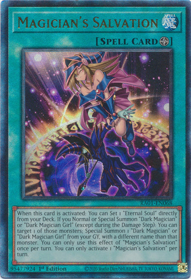 Magician's Salvation (PUR) - RA01-EN068 - Prismatic Ultimate Rare - 1st Edition available at 401 Games Canada