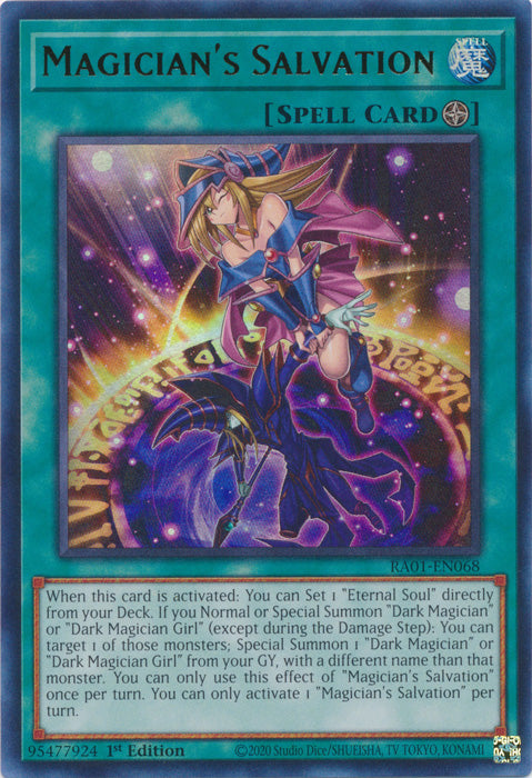 Magician's Salvation (UR) - RA01-EN068 - Ultra Rare - 1st Edition available at 401 Games Canada