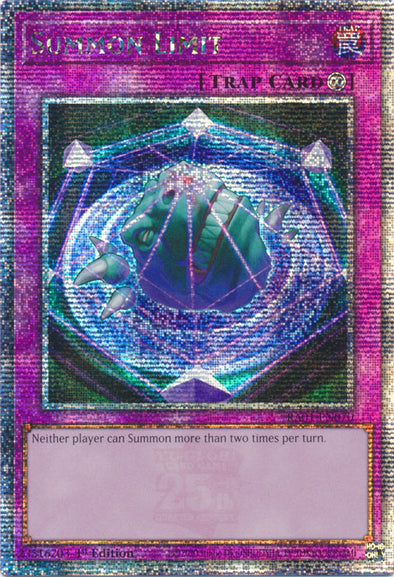 Summon Limit - RA01-EN070 - Quarter Century Secret Rare - 1st Edition available at 401 Games Canada