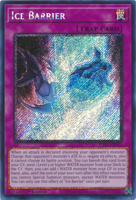 Ice Barrier (Platinum Secret Rare) - RA01-EN071 - Platinum Secret Rare - 1st Edition available at 401 Games Canada