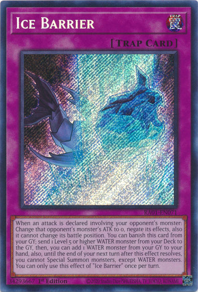 Ice Barrier (Secret Rare) - RA01-EN071 - Secret Rare - 1st Edition available at 401 Games Canada