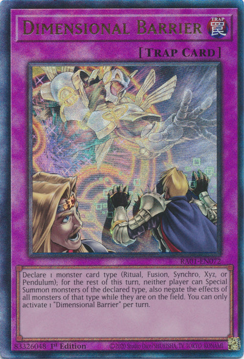 Dimensional Barrier (PUR) - RA01-EN072 - Prismatic Ultimate Rare - 1st Edition available at 401 Games Canada