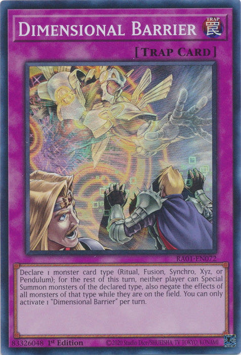 Dimensional Barrier - RA01-EN072 - Super Rare - 1st Edition available at 401 Games Canada