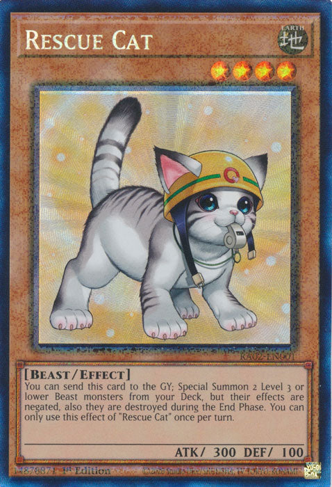 Rescue Cat (Alternate Art) (PCR) - RA02-EN001 - Prismatic Collector's Rare - 1st Edition