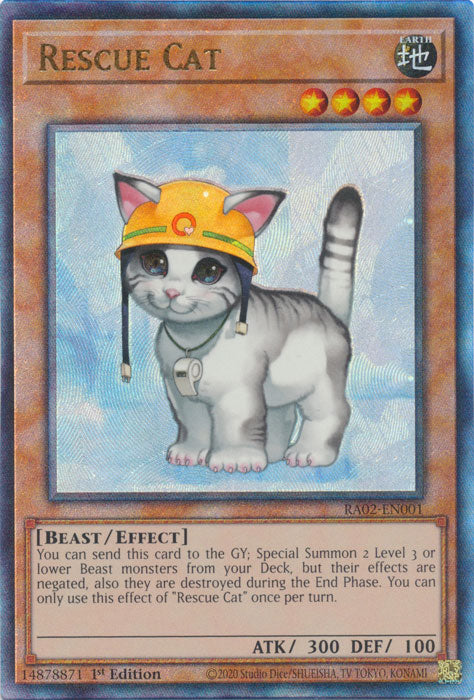 Rescue Cat (PUR) - RA02-EN001 - Prismatic Ultimate Rare - 1st Edition