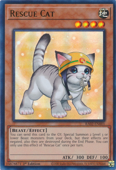 Rescue Cat (Alternate Art) (UR) - RA02-EN001 - Ultra Rare - 1st Edition