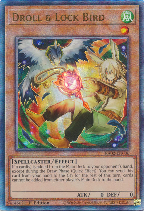 Droll & Lock Bird (Alternate Art) (PUR) - RA02-EN006 - Prismatic Ultimate Rare - 1st Edition