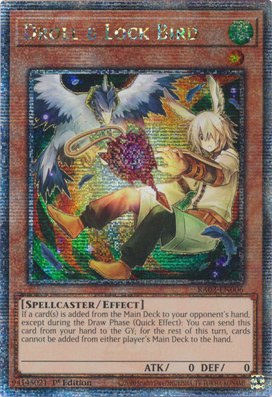 Droll & Lock Bird (Alternate Art) - RA02-EN006 - Quarter Century Secret Rare - 1st Edition