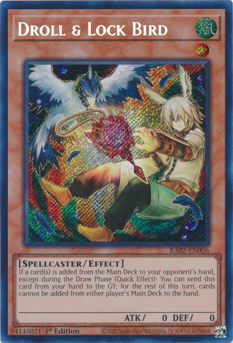 Droll & Lock Bird (Alternate Art) (Secret Rare) - RA02-EN006 - Secret Rare - 1st Edition