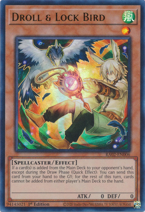 Droll & Lock Bird (Alternate Art) (UR) - RA02-EN006 - Ultra Rare - 1st Edition