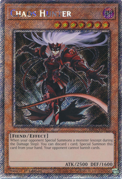 Chaos Hunter (Platinum Secret Rare) - RA02-EN007 - Platinum Secret Rare - 1st Edition