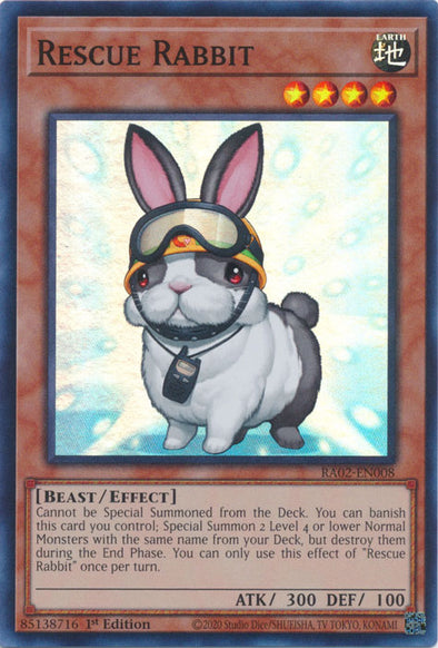 Rescue Rabbit - RA02-EN008 - Super Rare - 1st Edition