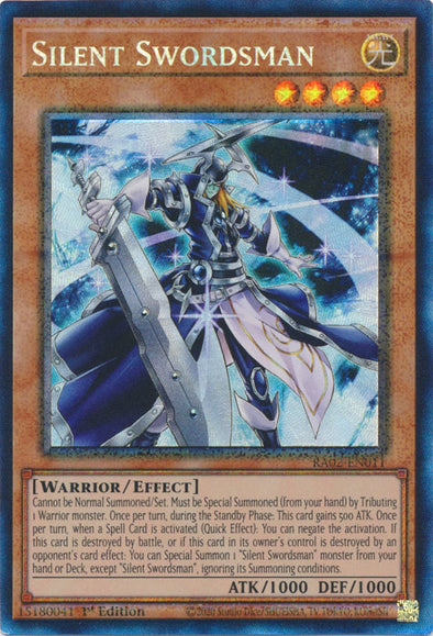 Silent Swordsman (PCR) - RA02-EN011 - Prismatic Collector's Rare - 1st Edition