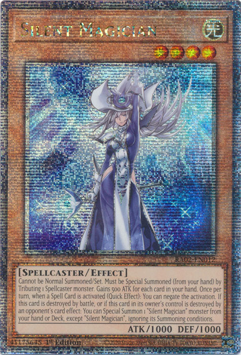 thumbnail image 2 of Silent Magician 1st Edition Prismatic Ultimate Rare RA02-EN012 Yu-Gi-Oh 2 of 13