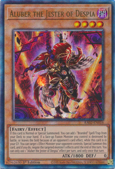 Aluber the Jester of Despia (PUR) - RA02-EN016 - Prismatic Ultimate Rare - 1st Edition