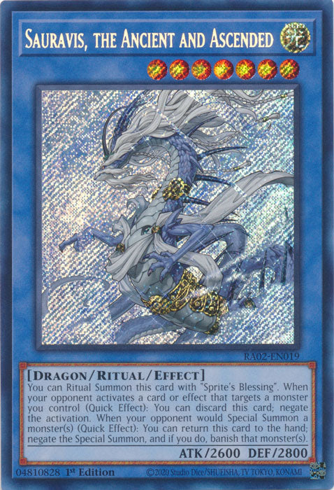 Sauravis, the Ancient and Ascended (Secret Rare) - RA02-EN019 - Secret Rare - 1st Edition